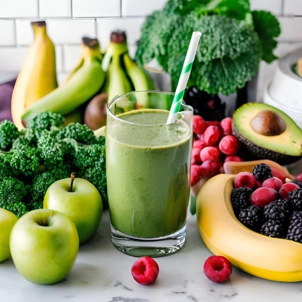 Berry green smoothie blend designed for thyroid-supportive nourishment